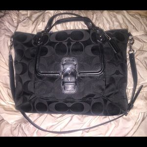 Coach signature black laptop bag